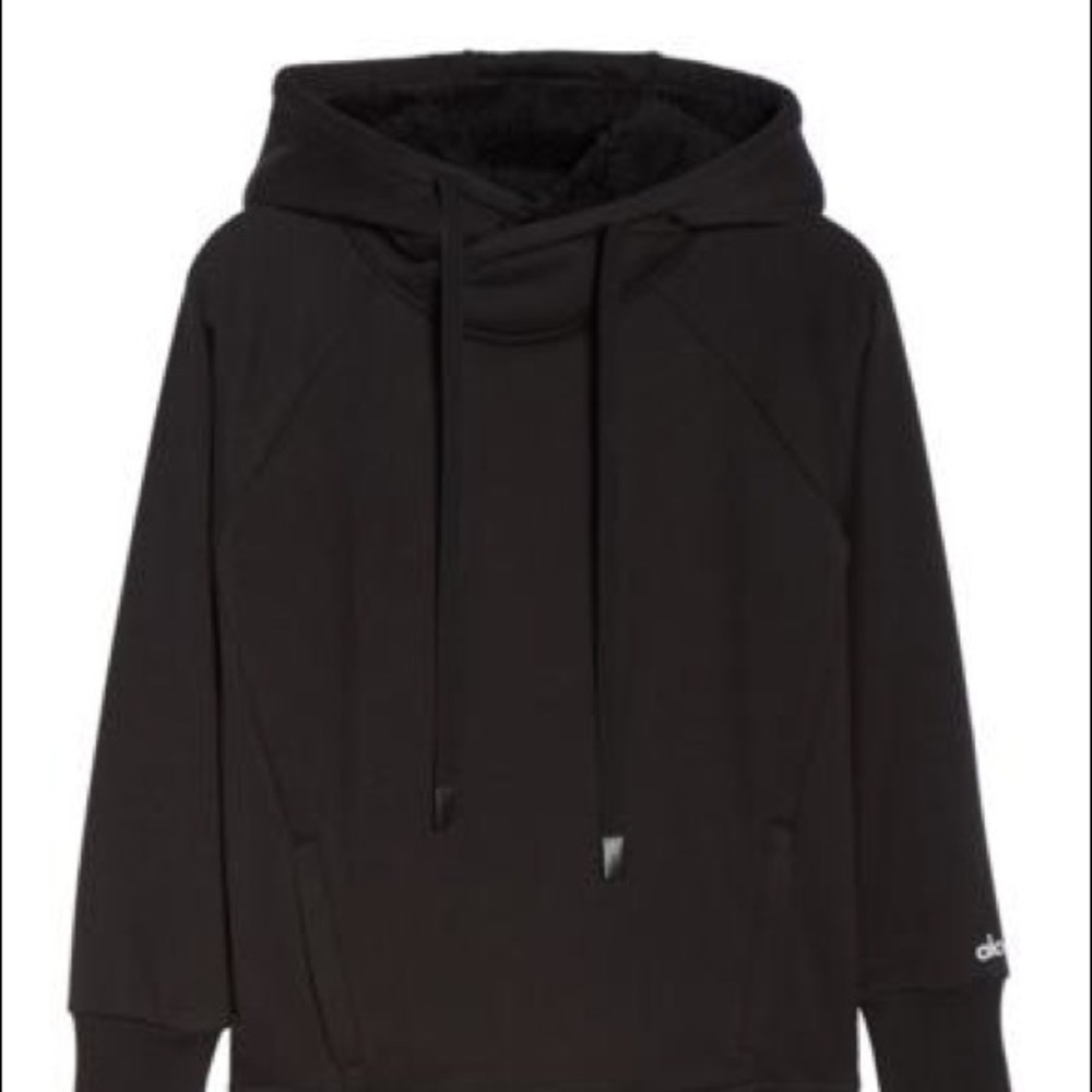 Alo YOGA Frost Sherpa Lined Hoodie Black EUC Small